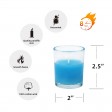 Turquoise Round Glass Votive Candles (12pc/Box)