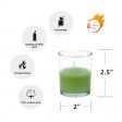 Sage Green Round Glass Votive Candles (12pc/Box)