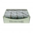 Hunter Green Round Glass Votive Candles (12pc/Box)