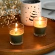 Hunter Green Round Glass Votive Candles (12pc/Box)