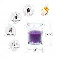 Purple Round Glass Votive Candles (12pc/Box)