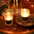 Black Round Glass Votive Candles (12pc/Box)