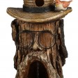31 Inch Tree Stump Face Fountain with Led Light and Bird House