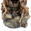 31 Inch Tree Stump Face Fountain with Led Light and Bird House
