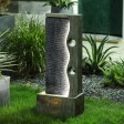 40 Inch Contemporary Cacade Water Fountain with Led Belt