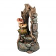 40 Inch Withered  Wood and Mushroom Fountain with Led Light