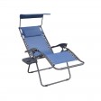 Marina Zero Gravity Chair with Sunshade Pillow and Drink Tray- Navy Blue