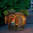 5.5 Inch H Polyresin Solar LED Light Succulent House