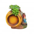 5.5 Inch H Polyresin Solar LED Light Succulent House