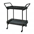Espresso Wicker Serving Cart