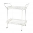 White Wicker Serving Cart