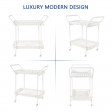 White Wicker Serving Cart