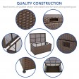 Espresso Wicker Patio Furniture Storage Deck Box
