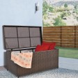 Espresso Wicker Patio Furniture Storage Deck Box