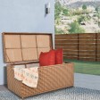 Honey Wicker Patio Furniture Storage Deck Box