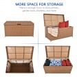Honey Wicker Patio Furniture Storage Deck Box