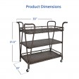 Espresso Resin wicker serving cart in three layers tray