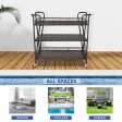 Espresso Resin wicker serving cart in three layers tray