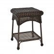 Outdoor Espresso Wicker Patio Furniture End Table