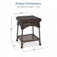 Outdoor Espresso Wicker Patio Furniture End Table