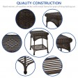 Outdoor Espresso Wicker Patio Furniture End Table