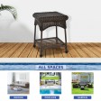 Outdoor Espresso Wicker Patio Furniture End Table