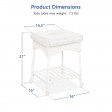 Outdoor White Wicker Patio Furniture End Table