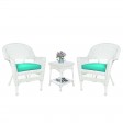 Outdoor White Wicker Patio Furniture End Table