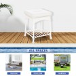 Outdoor White Wicker Patio Furniture End Table