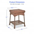 Outdoor Honey Wicker Patio Furniture End Table