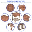 Outdoor Honey Wicker Patio Furniture End Table
