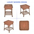 Outdoor Honey Wicker Patio Furniture End Table