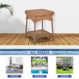Outdoor Honey Wicker Patio Furniture End Table