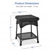Outdoor Black Wicker Patio Furniture End Table