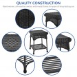 Outdoor Black Wicker Patio Furniture End Table