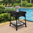 Outdoor Black Wicker Patio Furniture End Table