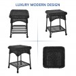 Outdoor Black Wicker Patio Furniture End Table