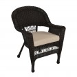 Espresso Wicker Chair With Cushion