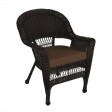 Espresso Wicker Chair With Cushion