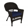Espresso Wicker Chair With Cushion