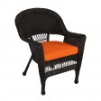 Espresso Wicker Chair With Cushion