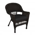 Espresso Wicker Chair With Cushion