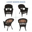 Espresso Wicker Chair With Cushion