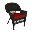 Espresso Wicker Chair With Cushion