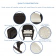 Espresso Rocker Wicker Chair with Ivory Cushion -  Set of 2