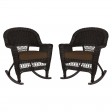 Espresso Rocker Wicker Chair with Cushion -  Set of 2