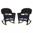 Espresso Rocker Wicker Chair with Cushion -  Set of 2