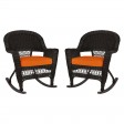 Espresso Rocker Wicker Chair with Cushion -  Set of 2