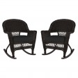 Espresso Rocker Wicker Chair with Cushion -  Set of 2