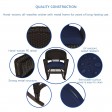 3pc Espresso Rocker Wicker Chair Set With Midnight Blue Cushion